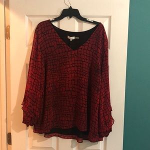 Calvin Klein - NWT- Red and Black top